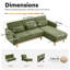 86.6'' 3-Level Adjustable Chenille Reversible L-Shaped Sectional-419267827