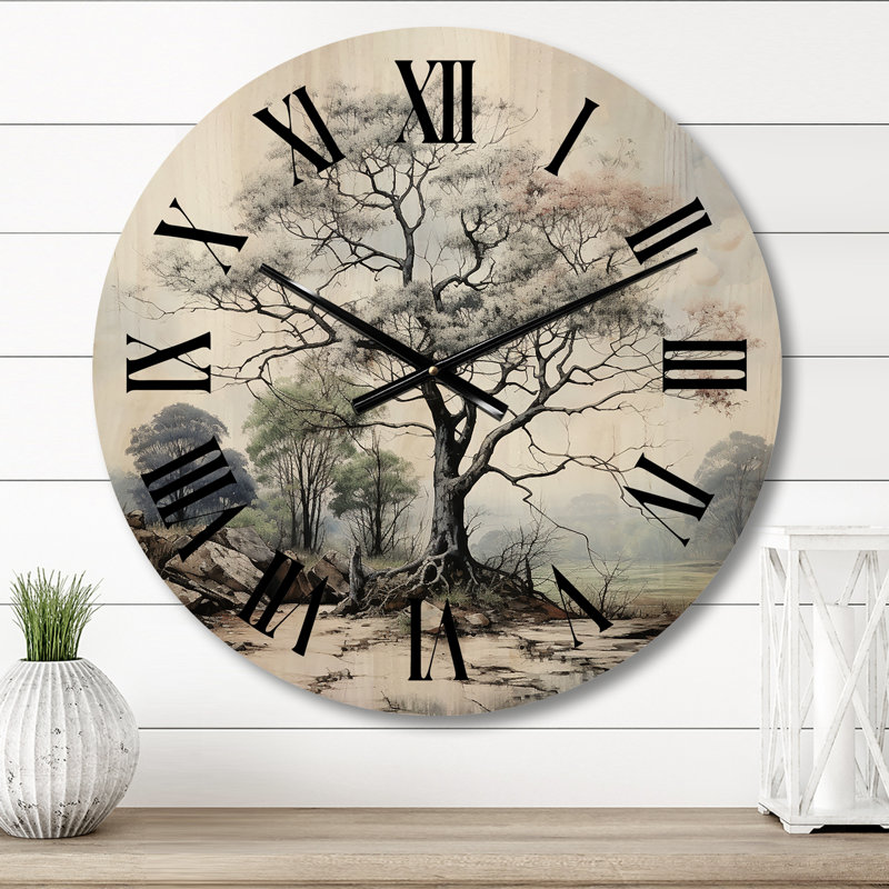 Horloge murale en bois massif Parina, Moyenne