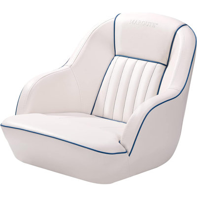 Pontoon Boat Captain Chair with Ergonomic High Back, Thick Sponge Padding & Armrests, Bucket Boat Seat for Fishing, Jon Boats & Speedboats