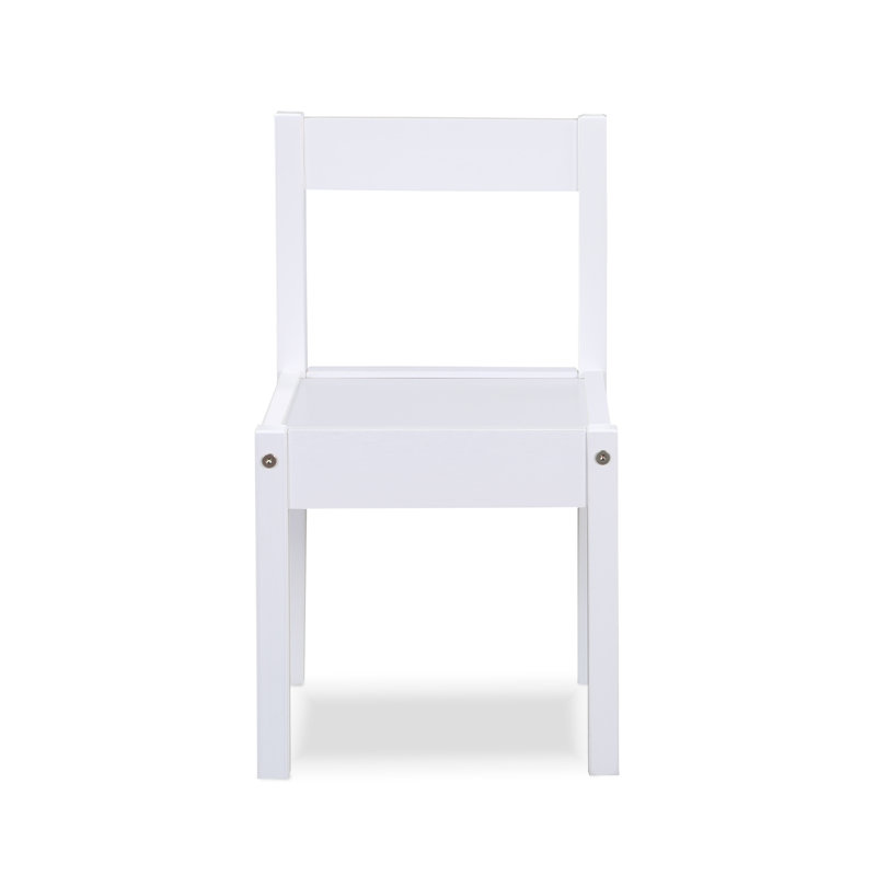 White Solid Wood Kids Table and Chair Set