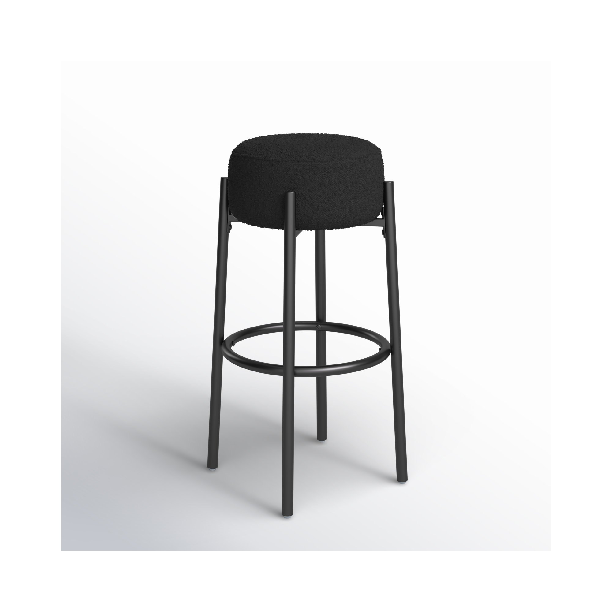 Colombe Metal Leg Bar & Stool, Boucle-Black, Bar Stool (30" Seat Height)