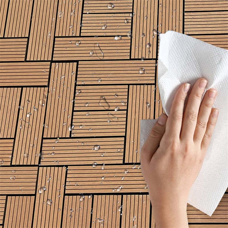 Ensemble de tuiles de terrasse composites idéales pour une utilisation intérieure et extérieure, avec une conception emboîtable et une durabilité supérieure