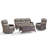 4-Pieces Outdoor Wicker Patio Sofa Set With Coffee Table And Swivel Chairs-191876707