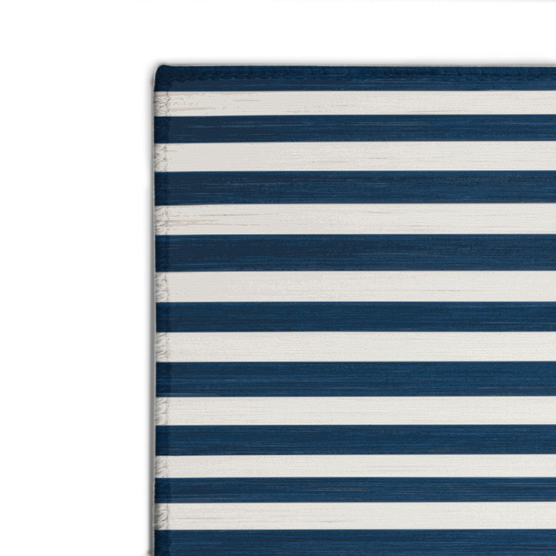 Tapis intérieur / extérieur bleu HorizontalStripes, Rectangulaire 2 pi x 3 pi