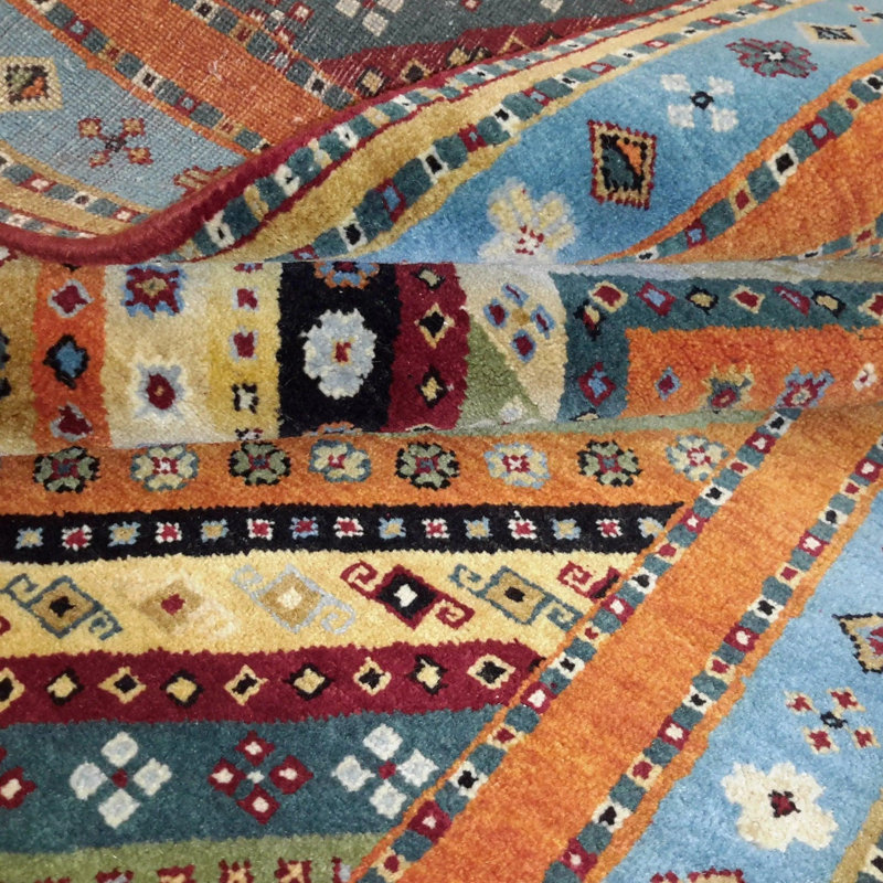 Canvello Hand Made Casual Medallion Indo Gabbeh Rug - 4'0'' X 6'0''