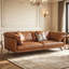 Canapé modulaire orange en cuir véritable-129605634