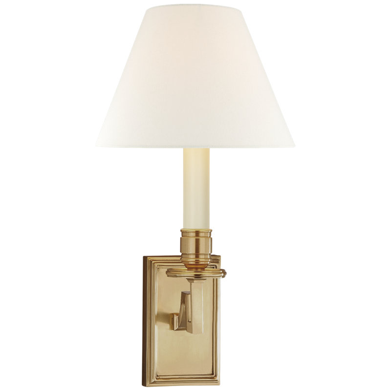 Alexa Hampton Dean Library Sconce, Natural Brass, Fabric