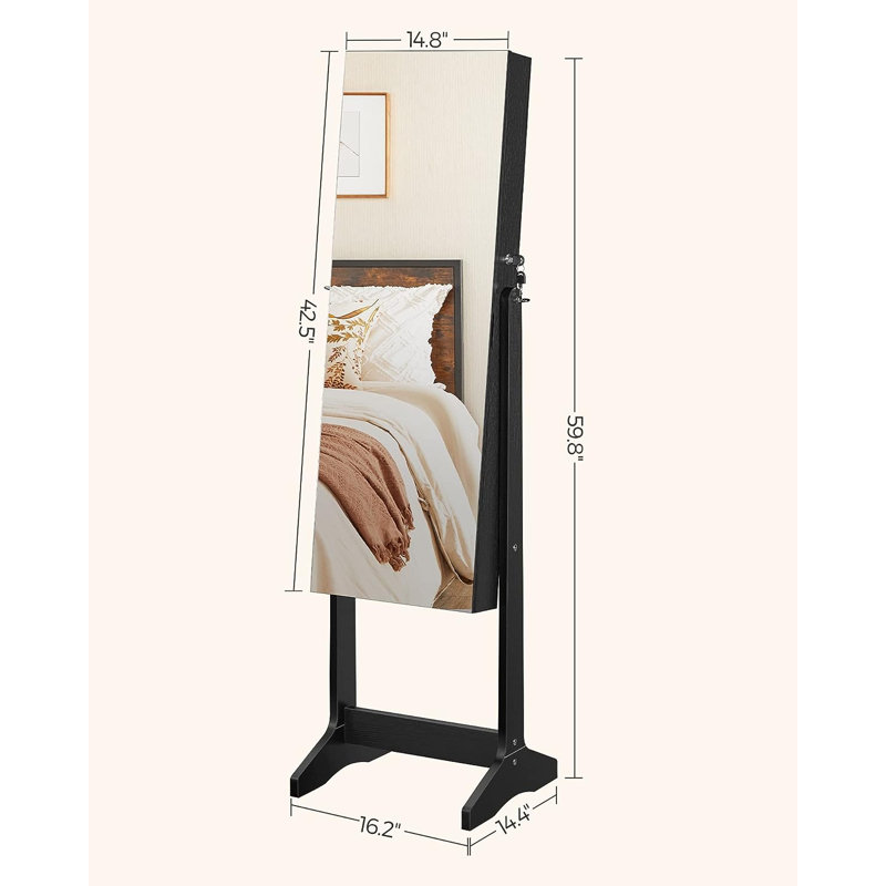 Armoire à bijoux avec miroir Boaman, Noir