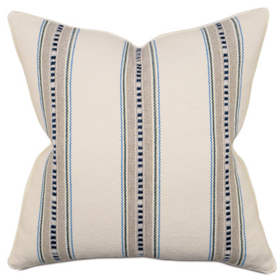 Housse et insert de coussin carré en mélange de coton rayé Fenton