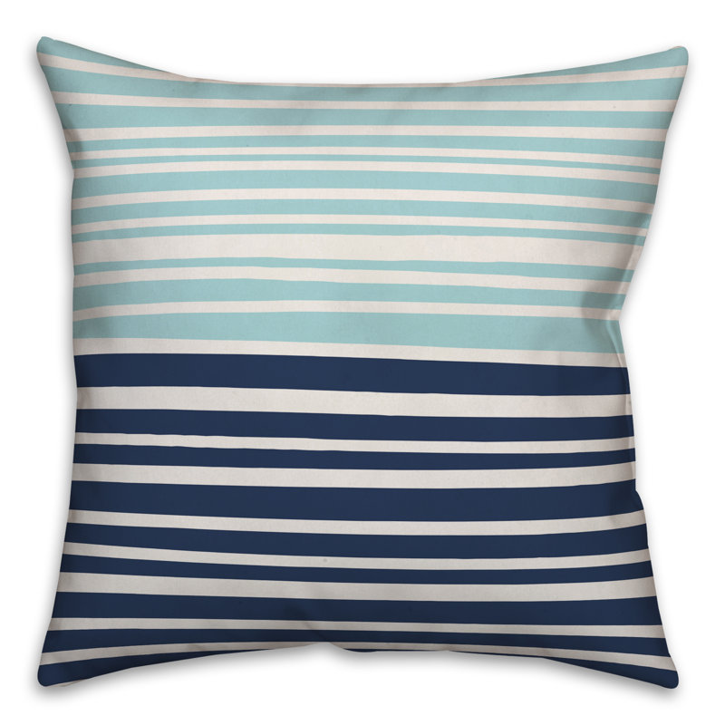  Coussin décoratif intérieur / extérieur à rayures abstraites, Polyester / Bourre en polyester, 20 po x 20 po