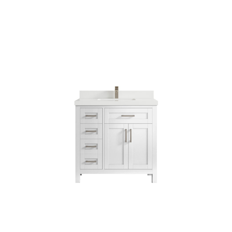Ensemble de meuble-lavabo simple 36 po, Blanc, WWCL1865