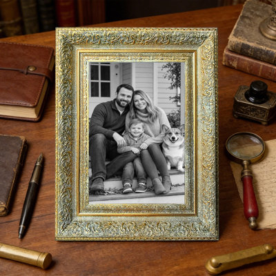 Antique Gold 3 PCS 5" x 7" Gallery Inspired Picture Frame with Plexiglass Front