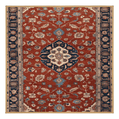 Machine Washable Persian Brown Area Rug