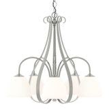 Sweeping Taper 5 - Light Shaded Classic/Traditional Chandelier
