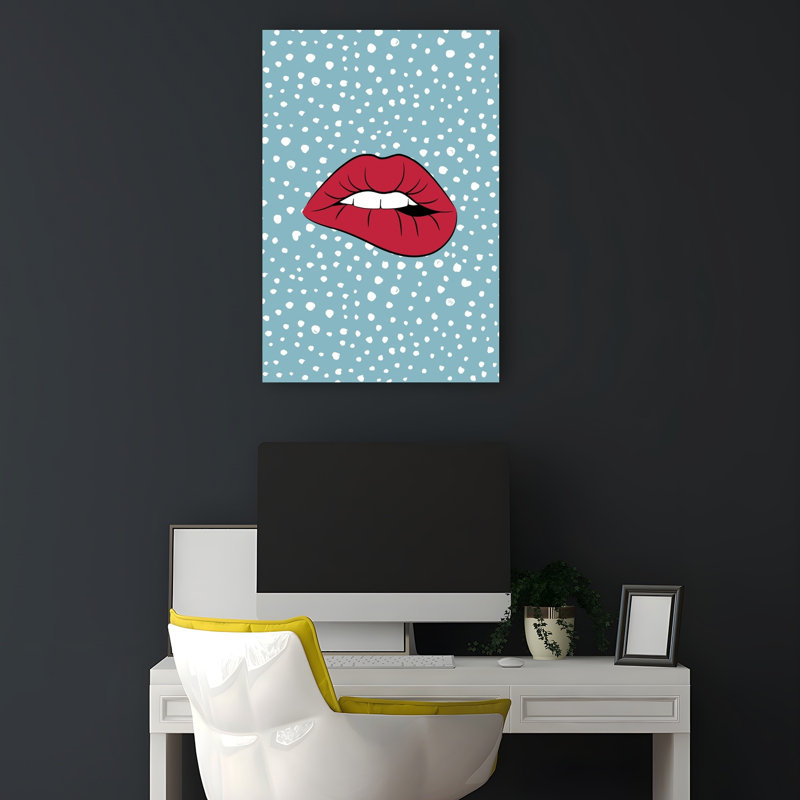 Reproduction d'art moderne contemporain «Biting Red Bold», 18" H x 12" W