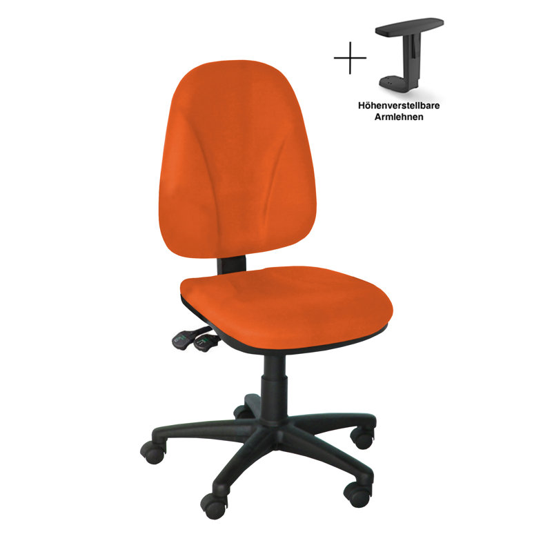 Symple Stuff Office Chair, Orange, Adjustable Armrests