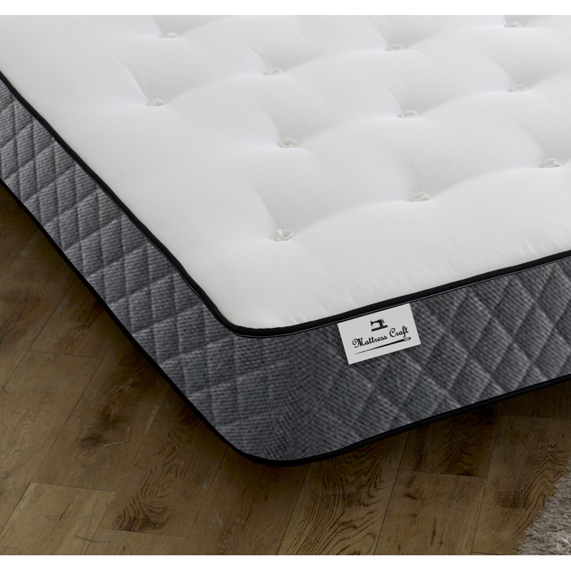 Text Mattress Craft 20cm Medium Firmness Memory Foam Open Coil Mattress, Kingsize (5')