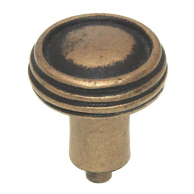 (5 Pack) 1 inch Sonnet Knob Antique Gold