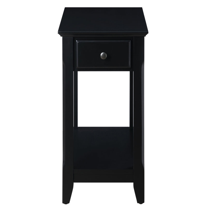 Table d'appoint avec tablette inférieure, Noir
