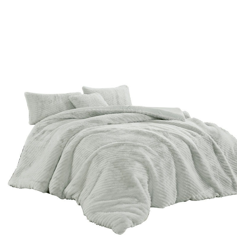 Ensemble d'édredon 4 pièces Antandra, King Comforter + 3 Additional Pieces, Gris