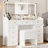11-Drawer Manufactured Wood Vanity Set with LED Mirror and Stool