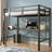 Twin Metal Loft Bed with L-Shaped Desk, Charging Station Loft Bed Frame Twin Size, Safety Guard & Ladder