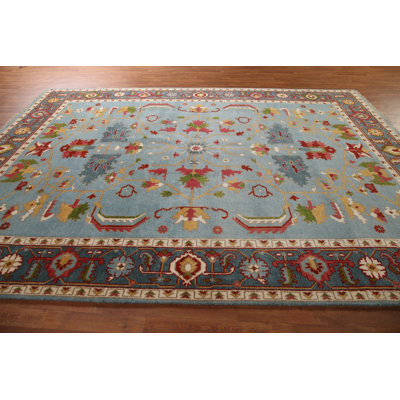Light Blue Oushak Oriental Area Rug 9x12