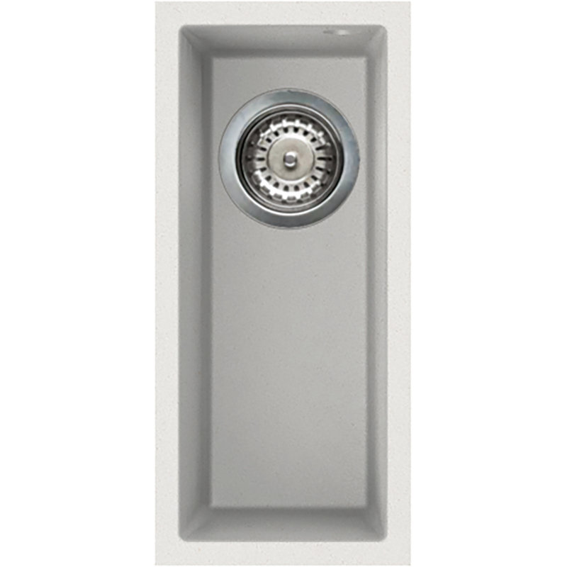 Quadra Single Bowl Undermount Kitchen Sink, White Titan