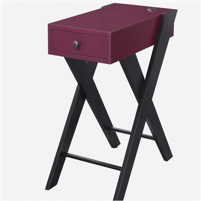 Table d'appoint en acajou avec port USB, Bourgogne