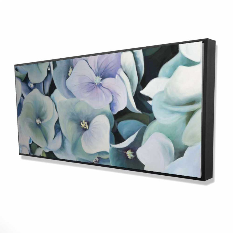 Hydrangea Plant - Neo Mint Framed Canvas for Home Decor