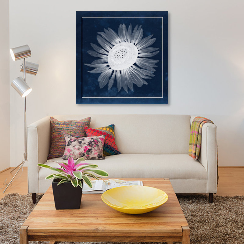 « moon fleur ii », reproduction d’impression sur toile, H 37 po x l 37 po x P 1,5 po, Toile tendue, Pas de tapis