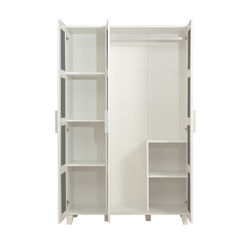 Armoire Petillo, Blanc / gris anthracite