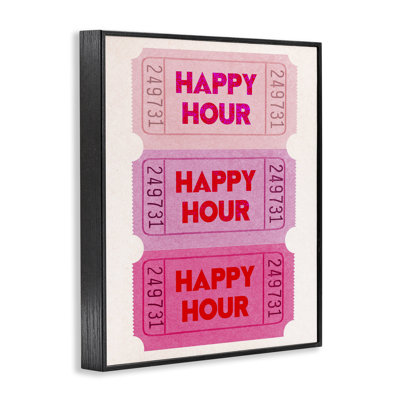 Happy Hour Tickets Framed Giclee Art design by Lil Rue
