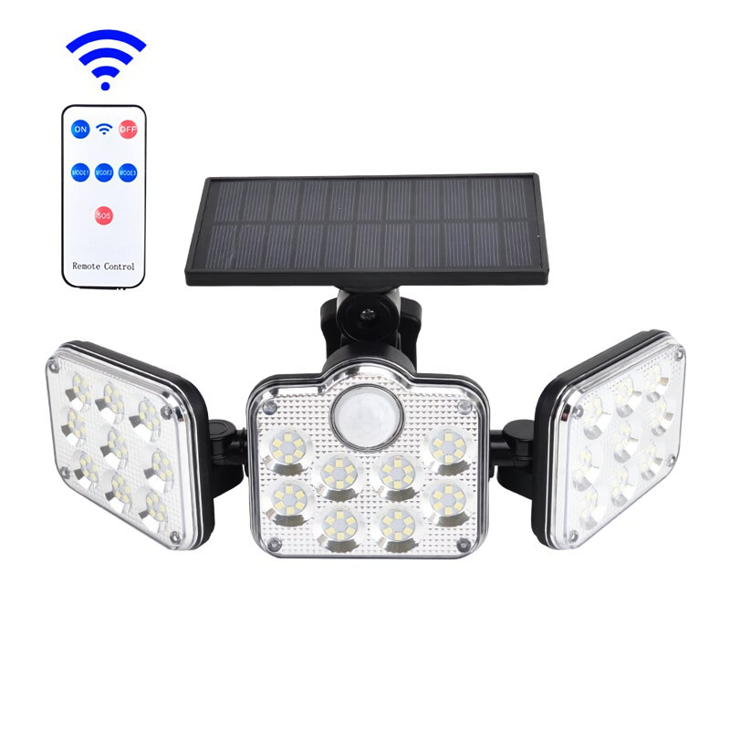 1-Piece Solar Outdoor Lights with Remote Control Motion Sensor 6000K