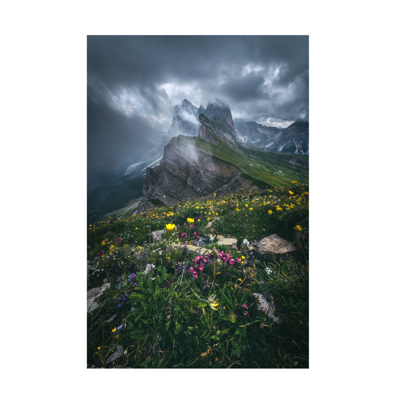 Dolomites Seceda 2500 par Jean Claude Castor - Photographie sur toile tendue, H 24 po x l 16 po x P 2 po