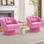 Fauteuil d'appoint pivotant à 360 °, fauteuil confortable moderne avec base surdimensionnée et siège allongé, rembourrage en coton épais, capacité de charge de 300 lb-129458859