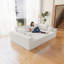 Siège de canapé modulaire 98,4 * 68,9 po, canapé rembourré compressé pour le salon, la chambre à coucher, l’appartement, aucun assemblage requis, combinaison gratuite pour 4 PC, tissu en velours côtelé moelleux, BLANC