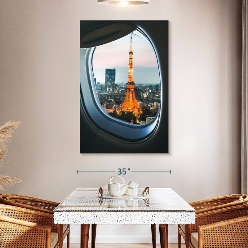 Vue de la fenêtre de la tour Aime Aime, H 51 po x l 34 po