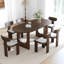Table de salle à manger ovale en bois à double piédestal-768531198-768531203