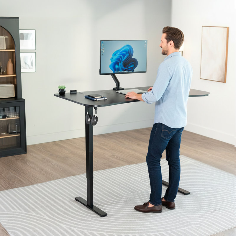 Bureau debout électrique 63 po x 32 po Vivo, Noir, Noir