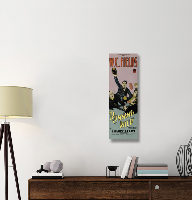 'Movie Poster: W.C. Fields - Running Wild Vintage Advertisement Print on Canvas, 40" H x 13" W x 2" D
