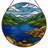 7.8"H Mountain Lake Stained Glass Window Panel-1915706774