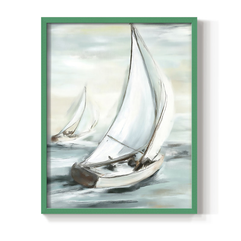 NAUTICAL Series LV, reproduction encadrée - bois massif, H 15 po x l 12 po, Vert