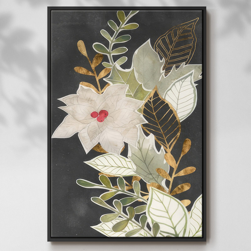 Gilded Christmas Collection B, reproduction d'art sur toile, Noir, H 25 po x l 17 po x P 1,5 po