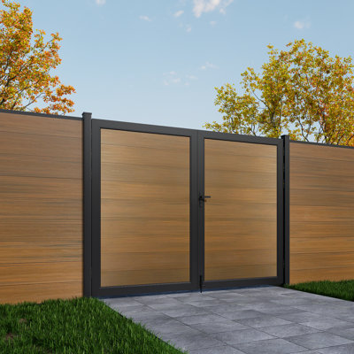 Privacy Fence Gate With Metal Frame And Knob Kits,Double Garden Gate