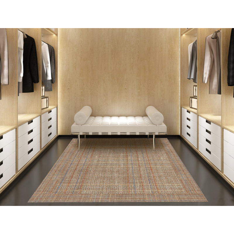 Safeera Vinyl Machine Printed Area Rug, Rectangle 3'3.4" x 4'11.1"