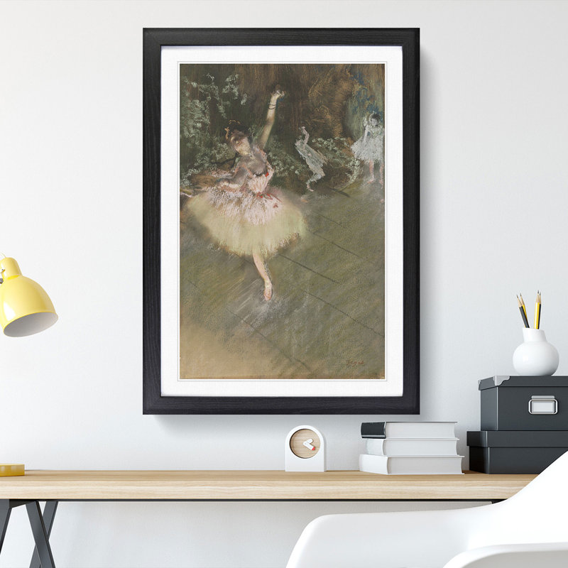 A Star Ballet Ballerina Dancer by Edgar Degas - Framed Print, 90cm H x 65cm W x 2cm D, Black