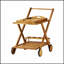 Chariot-bar Riviera avec bois d'acacia durable, rangement spacieux et roulettes lisses pour une réception élégante