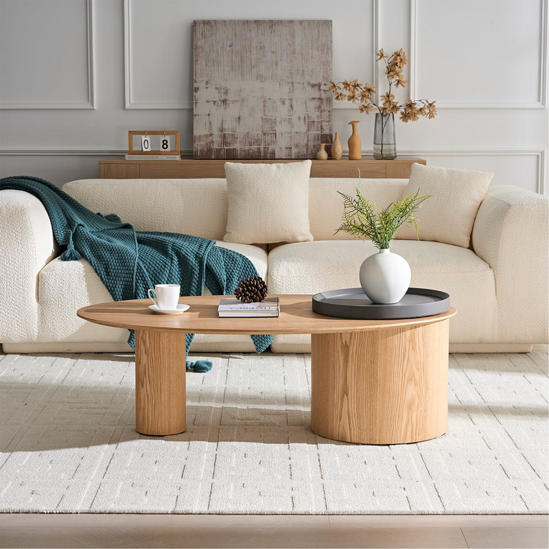 Table basse moderne ovale de luxe, table de salon sophistiquée