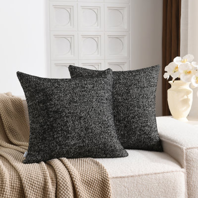 Housses de coussin réversibles en laine à chevrons en laine